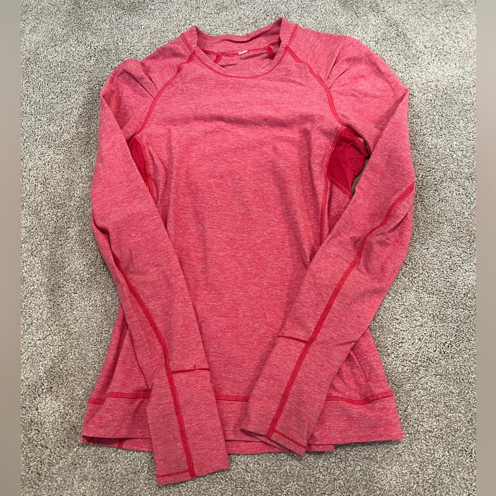 lululemon athletica Heathered Red Long Sleeve Top